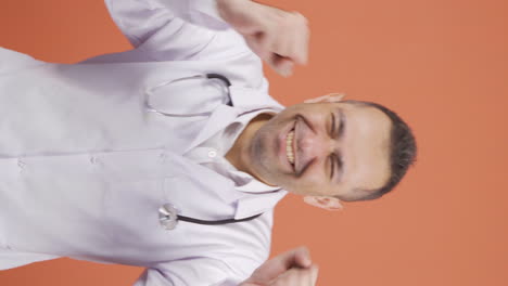 Vertical-video-of-The-doctor-is-happy-and-rejoice.